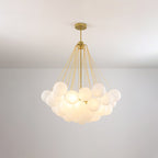 Frosted Glass Globe Bubble Chandelier, Gold, Black or Chrome, 19 to 73 Heads