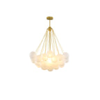 Frosted Glass Globe Bubble Chandelier, Gold, Black or Chrome, 19 to 73 Heads