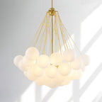 Frosted Glass Globe Bubble Chandelier, Gold, Black or Chrome, 19 to 73 Heads