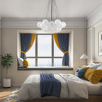 Frosted Glass Globe Bubble Chandelier, Gold, Black or Chrome, 19 to 73 Heads