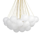 Frosted Glass Globe Bubble Chandelier, Gold, Black or Chrome, 19 to 73 Heads