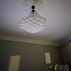 Frosted Glass Globe Bubble Chandelier, Gold, Black or Chrome, 19 to 73 Heads