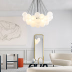 Frosted Glass Globe Bubble Chandelier, Gold, Black or Chrome, 19 to 73 Heads