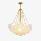 Frosted Glass Globe Bubble Chandelier, Gold, Black or Chrome, 19 to 73 Heads