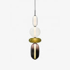 Glass jar pendant lights in green and red tinted shades