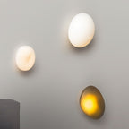 Wall Lamp, Pebble Hand-Blown Glass Shade, Integrated LED, Models A-D