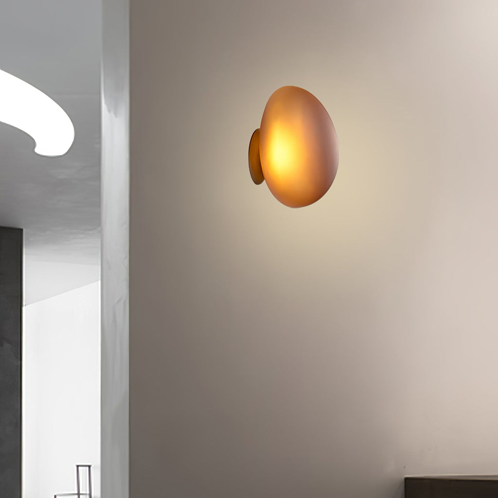 Wall Lamp, Pebble Hand-Blown Glass Shade, Integrated LED, Models A-D