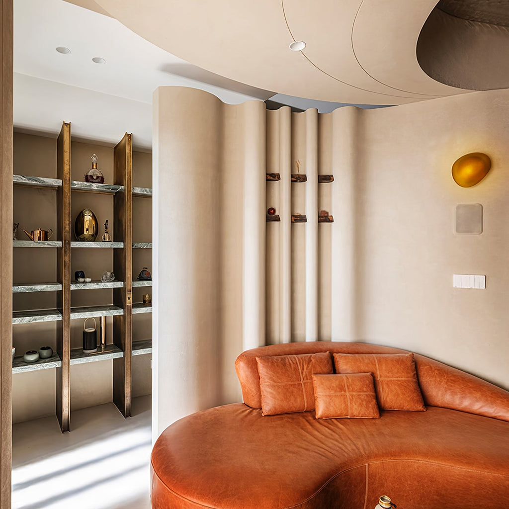 Wall Lamp, Pebble Hand-Blown Glass Shade, Integrated LED, Models A-D