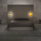 Wall Lamp, Pebble Hand-Blown Glass Shade, Integrated LED, Models A-D