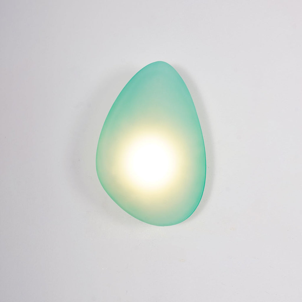 Wall Lamp, Pebble Hand-Blown Glass Shade, Integrated LED, Models A-D