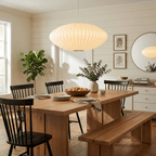 Mulberry silk bubble pendant light detail of soft shade surface