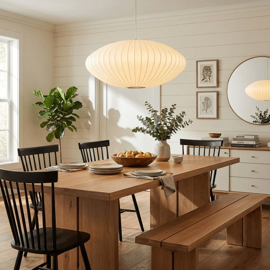 Mulberry silk bubble pendant light detail of soft shade surface