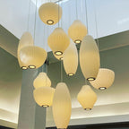 Pendant Light, Crisscross Bubble, Mulberry Silk, Steel Wireframe, E26