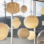 Pendant Light, Crisscross Bubble, Mulberry Silk, Steel Wireframe, E26