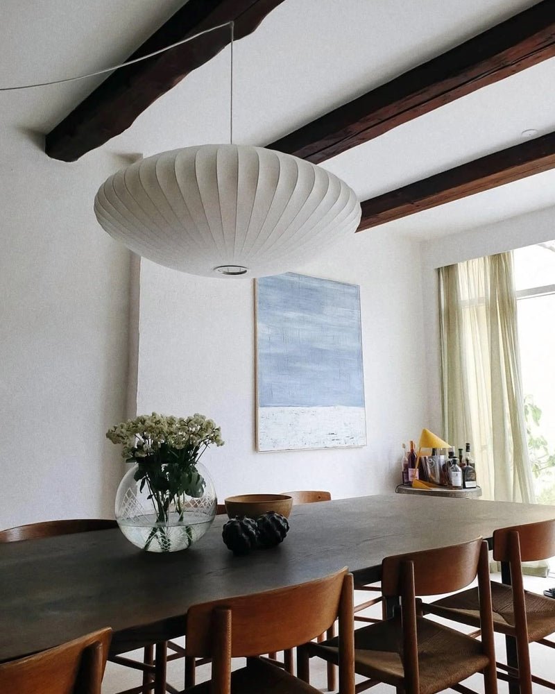 Nelson Bubble Swag Pendant Light wireframe lit from inside