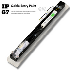 Linear Acrylic Wall Lamp for Outdoor Use, Matte Black and White