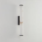 Callisto Wall Sconce, Natural Alabaster Shade, Brass or Black, Integrated LED