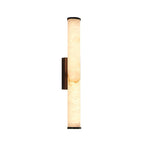 Callisto Wall Sconce, Natural Alabaster Shade, Brass or Black, Integrated LED