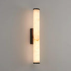 Callisto Wall Sconce, Natural Alabaster Shade, Brass or Black, Integrated LED