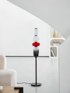 Candied Glass Floor Lamp, Hand-Blown Crystal Clusters, Black Body, LED