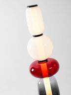 Candied Glass Floor Lamp, Hand-Blown Crystal Clusters, Black Body, LED
