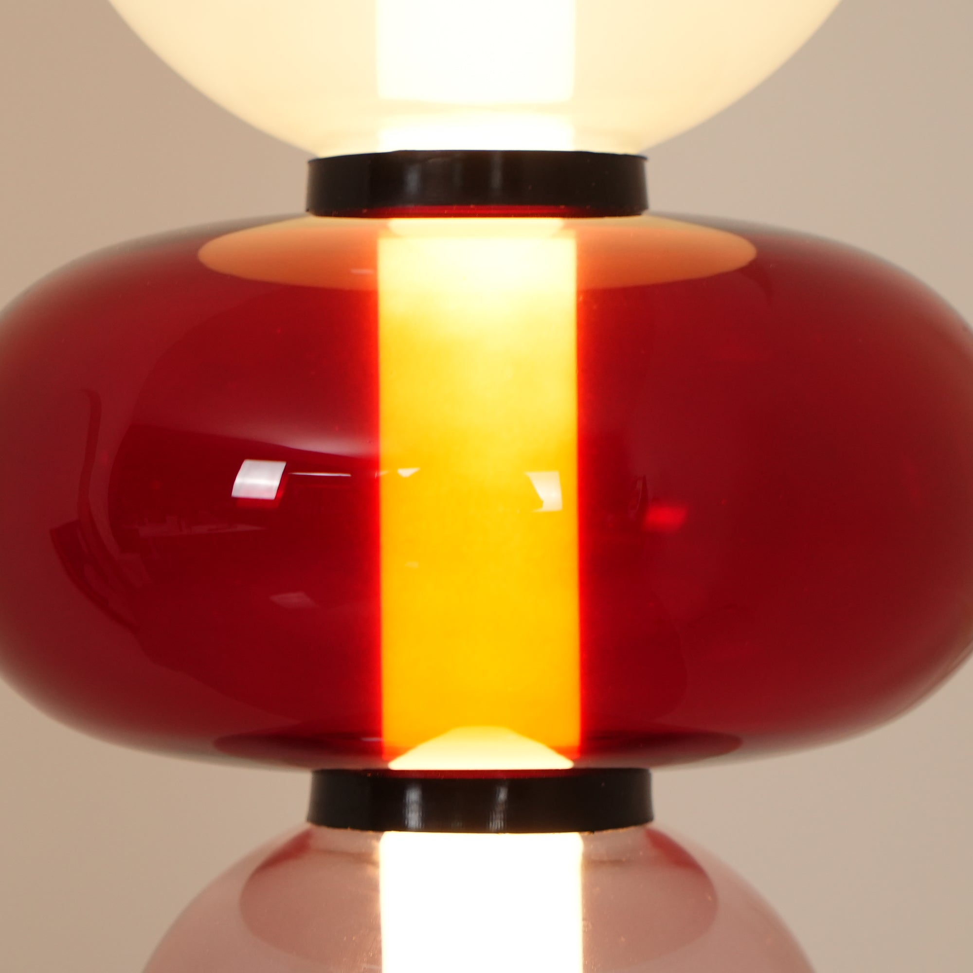 Candied Glass Floor Lamp, Hand-Blown Crystal Clusters, Black Body, LED