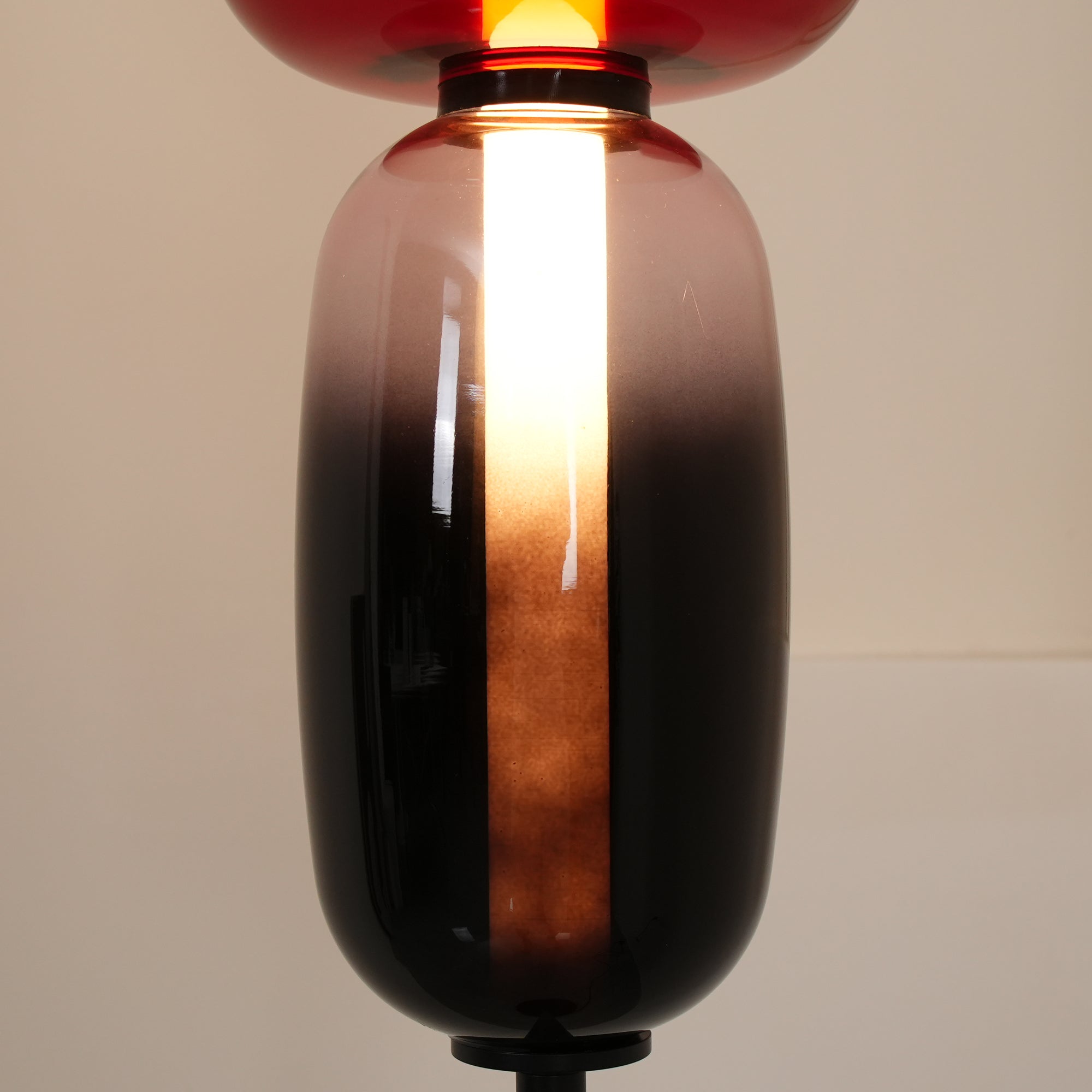Candied Glass Floor Lamp, Hand-Blown Crystal Clusters, Black Body, LED