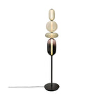 Candied Glass Floor Lamp, Hand-Blown Crystal Clusters, Black Body, LED