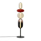 Candied Glass Floor Lamp, Hand-Blown Crystal Clusters, Black Body, LED