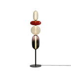 Candied Glass Floor Lamp, Hand-Blown Crystal Clusters, Black Body, LED