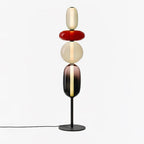Candied Glass Floor Lamp, Hand-Blown Crystal Clusters, Black Body, LED