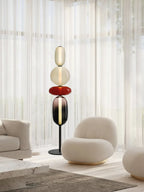 Candied Glass Floor Lamp, Hand-Blown Crystal Clusters, Black Body, LED