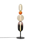 Candied Glass Floor Lamp, Hand-Blown Crystal Clusters, Black Body, LED