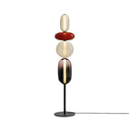 Candied Glass Floor Lamp, Hand-Blown Crystal Clusters, Black Body, LED