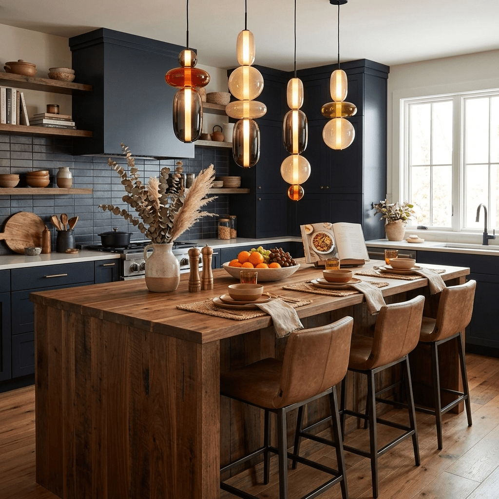 Glass jar pendant light shade showing its rounded profile