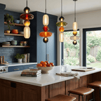 Glass jar pendant light shade in a tinted colour finish