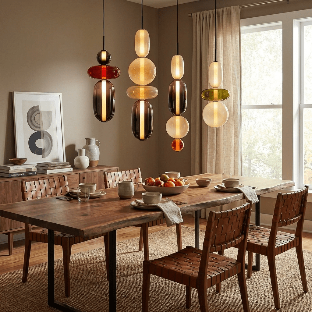 Glass jar pendant light shade with subtle colour tint