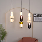 Tinted glass jar pendant lights series shown together