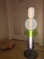 Candied Glass Table Lamp, Hand-Blown Crystal Pebbles, Black Base, LED