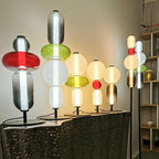 Candied Glass Table Lamp, Hand-Blown Crystal Pebbles, Black Base, LED