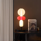 Hand-blown crystal table lamp glass lit from within