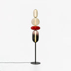 Candied Glass Floor Lamp, Hand-Blown Crystal Clusters, Black Body, LED