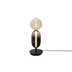 Candied Glass Table Lamp, Hand-Blown Crystal Pebbles, Black Base, LED