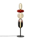 Candied Glass Floor Lamp, Hand-Blown Crystal Clusters, Black Body, LED