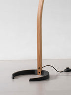 Floor Lamp, Caprani Beechwood & Linen Shade, E26/E27, Plug-In