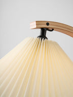 Floor Lamp, Caprani Beechwood & Linen Shade, E26/E27, Plug-In