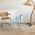 Floor Lamp, Caprani Beechwood & Linen Shade, E26/E27, Plug-In