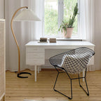 Floor Lamp, Caprani Beechwood & Linen Shade, E26/E27, Plug-In