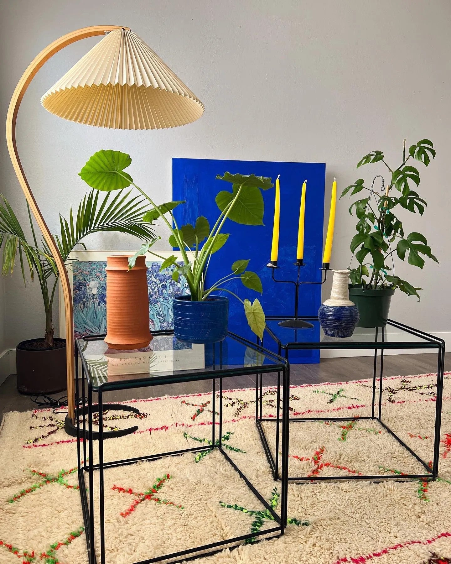 Floor Lamp, Caprani Beechwood & Linen Shade, E26/E27, Plug-In