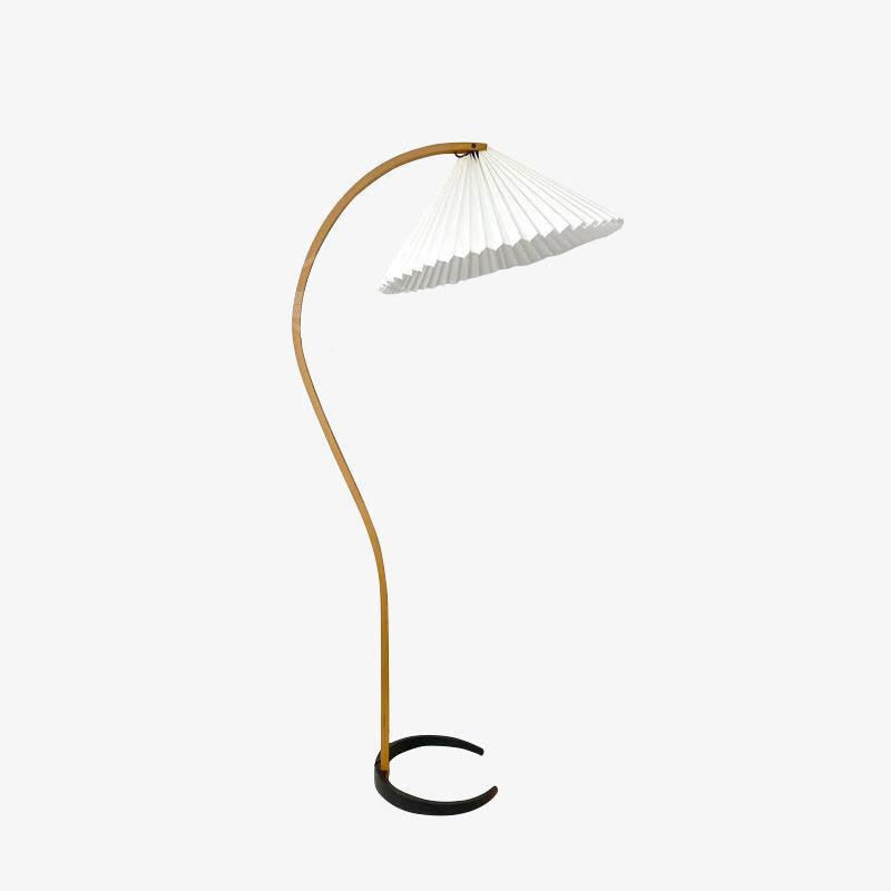 Floor Lamp, Caprani Beechwood & Linen Shade, E26/E27, Plug-In